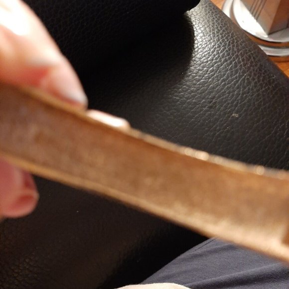 Vintage Signed EISENBERG Clamp Bracelet Pale Yellow Black Enamel 5/8"W X 7" - Picture 2 of 2